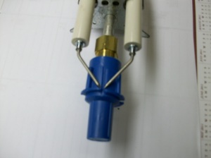 showing use of electrode setting gage